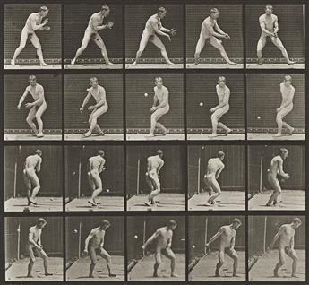 EADWEARD MUYBRIDGE (1830-1904) A selection of 4 plates from Animal Locomotion, including one of Muybridge staging himself. 1887.